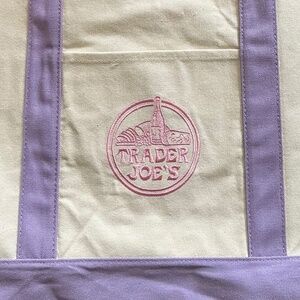 Trader Joe’s Lavender Reusable Tote- Large- Limited Editiion Pastel - New